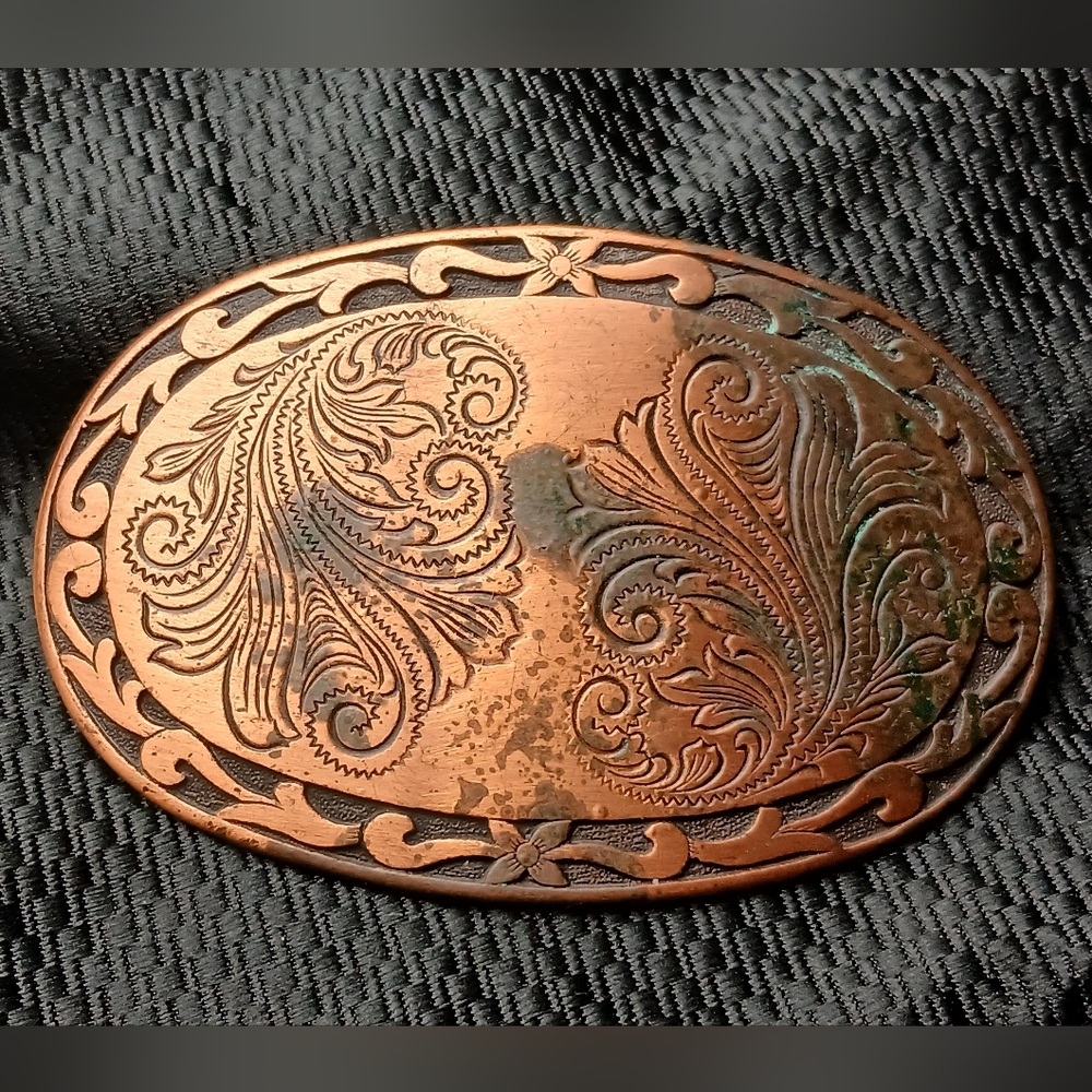 Engraved Copper Belt Buckle - Picture 8 of 10